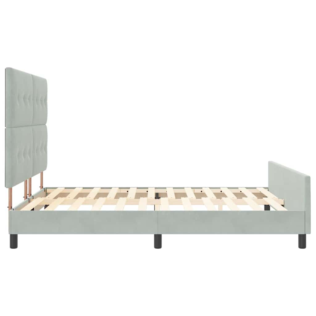 Letto a molle con testiera Grigio chiaro 180 x 200 cm Velluto | homemem39