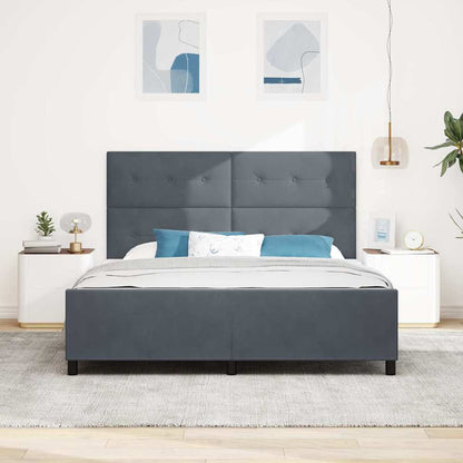 Letto a molle con testiera Grigio scuro 180 x 200 cm Velluto | homemem39