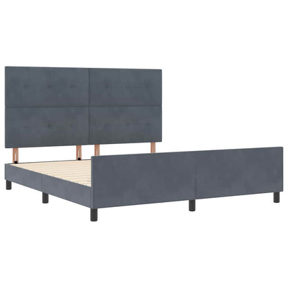 Letto a molle con testiera Grigio scuro 180 x 200 cm Velluto | homemem39