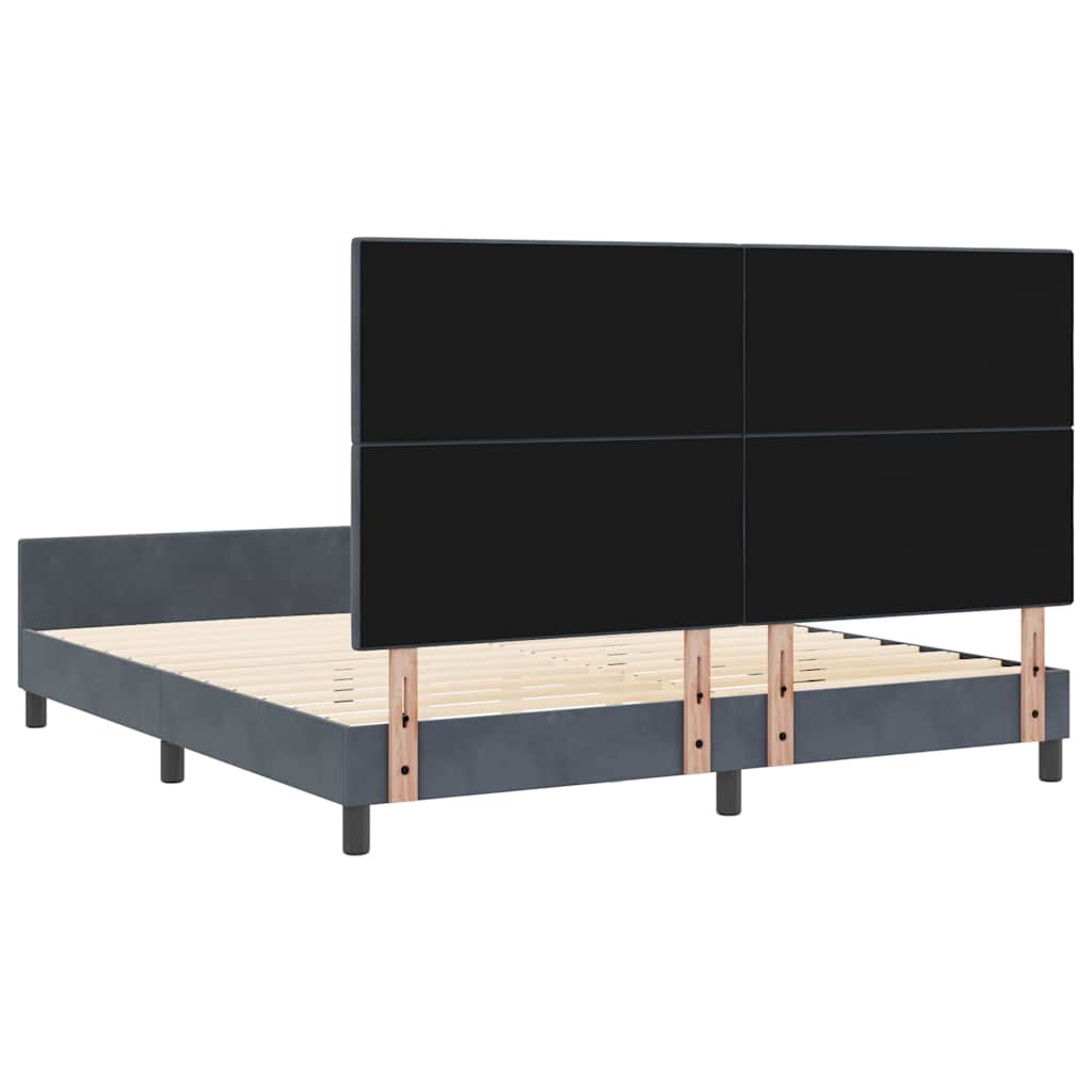 Letto a molle con testiera Grigio scuro 180 x 200 cm Velluto | homemem39