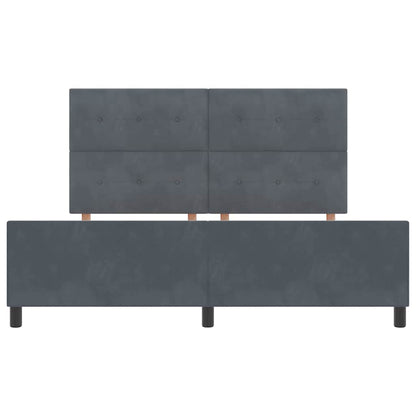 Letto a molle con testiera Grigio scuro 180 x 200 cm Velluto | homemem39