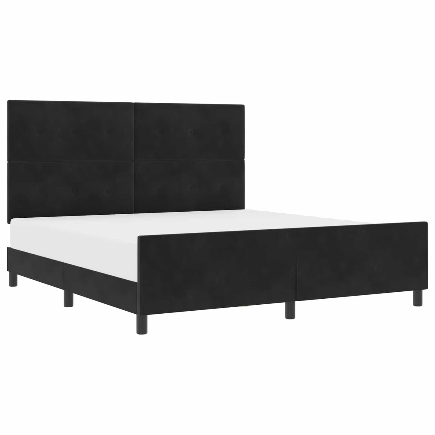 Letto a molle con testiera Nero 180 x 200 cm Velluto | homemem39