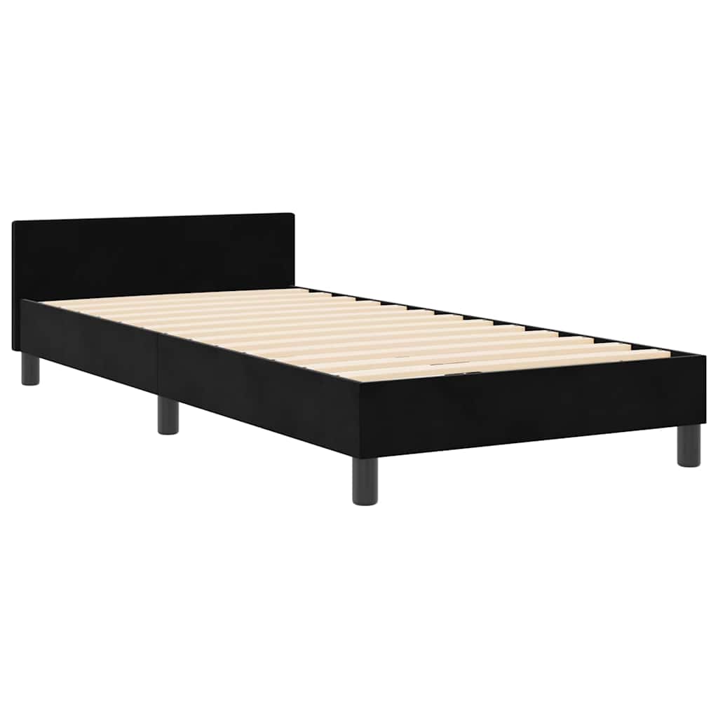 Letto a molle con testiera Nero 180 x 200 cm Velluto | homemem39