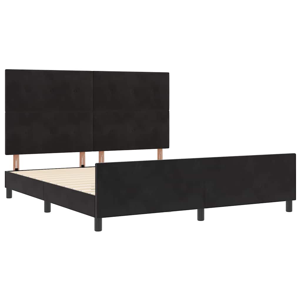 Letto a molle con testiera Nero 180 x 200 cm Velluto | homemem39