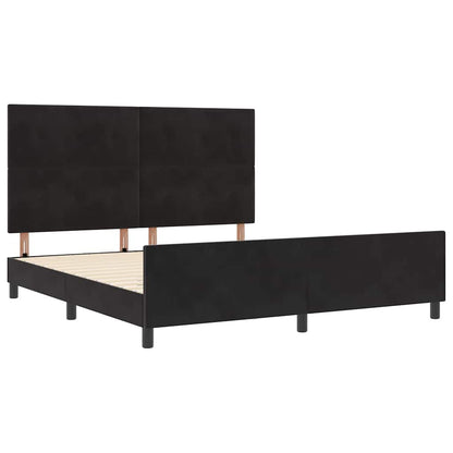 Letto a molle con testiera Nero 180 x 200 cm Velluto | homemem39