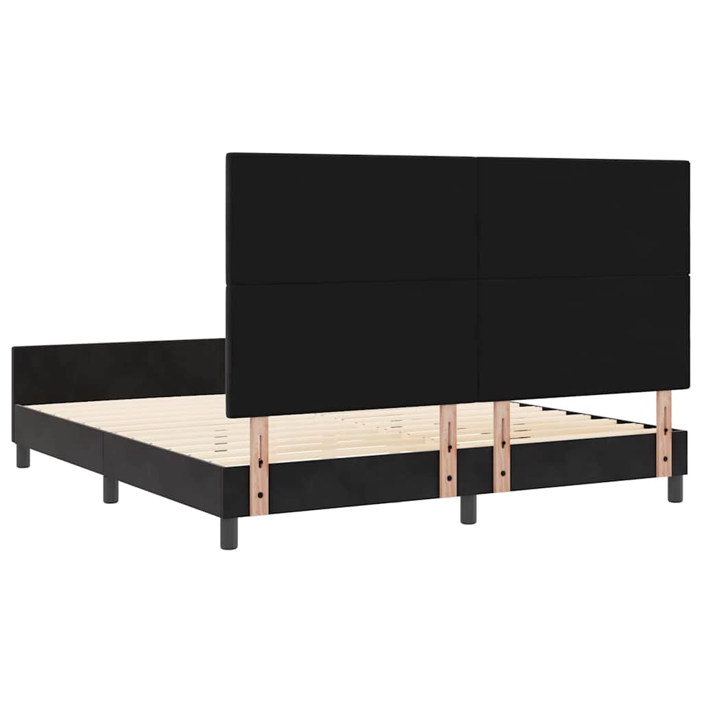 Letto a molle con testiera Nero 180 x 200 cm Velluto | homemem39