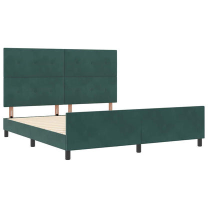 Letto a molle con testiera Verde Scuro 180 x 200 cm Velluto | homemem39