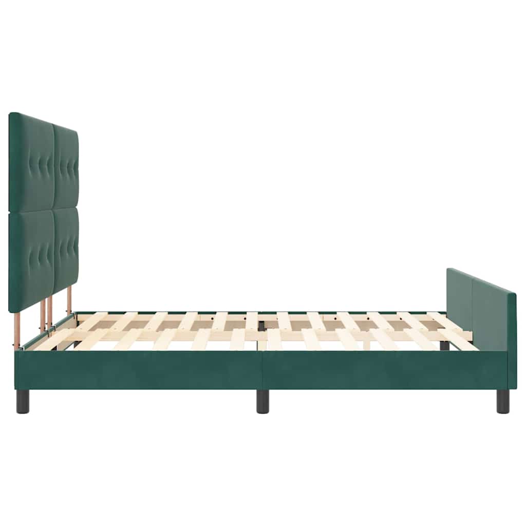 Letto a molle con testiera Verde Scuro 180 x 200 cm Velluto | homemem39