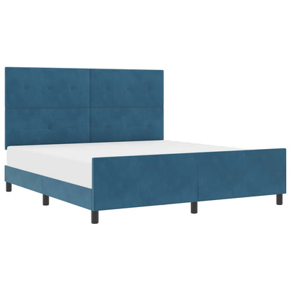 Letto a molle con testiera Blu Scuro 180 x 200 cm Velluto | homemem39