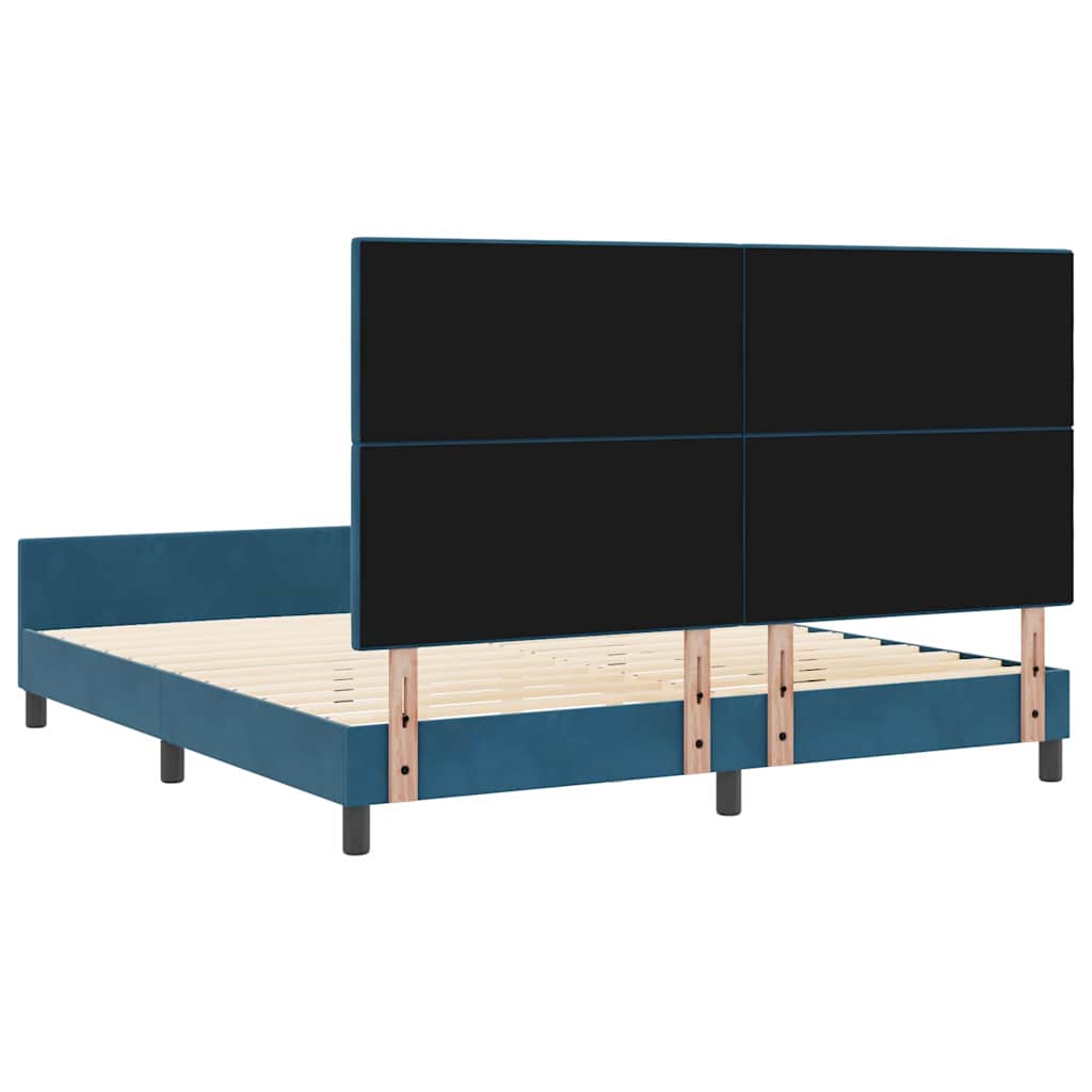 Letto a molle con testiera Blu Scuro 180 x 200 cm Velluto | homemem39