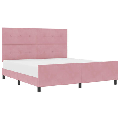 Letto a molle con testiera Rosa 180 x 200 cm Velluto | homemem39