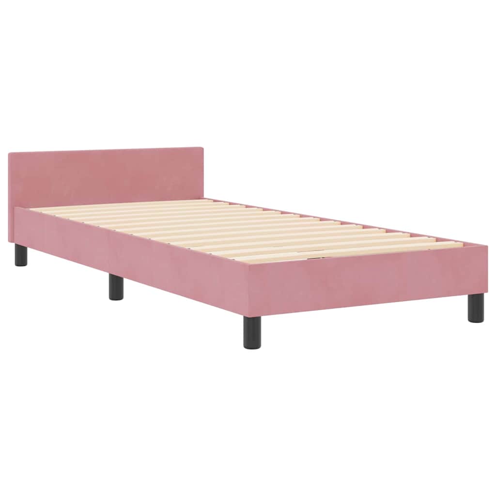 Letto a molle con testiera Rosa 180 x 200 cm Velluto | homemem39