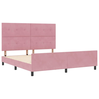 Letto a molle con testiera Rosa 180 x 200 cm Velluto | homemem39