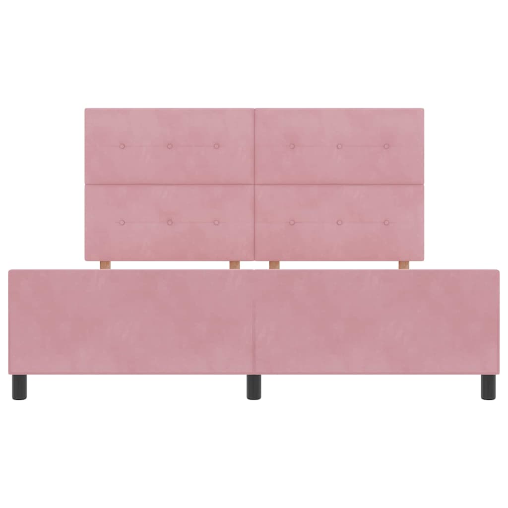 Letto a molle con testiera Rosa 180 x 200 cm Velluto | homemem39