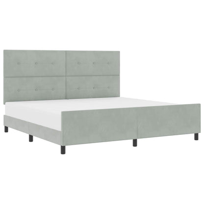 Letto a molle con testiera Grigio chiaro 200 x 200 cm Velluto | homemem39