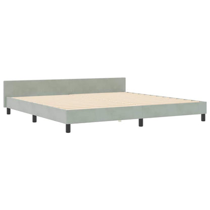 Letto a molle con testiera Grigio chiaro 200 x 200 cm Velluto | homemem39