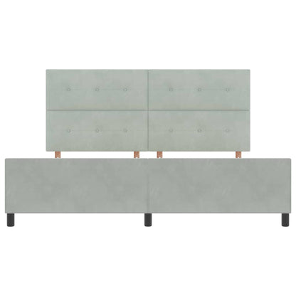 Letto a molle con testiera Grigio chiaro 200 x 200 cm Velluto | homemem39