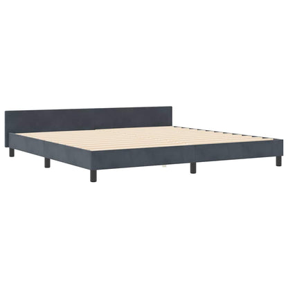 Letto a molle con testiera Grigio scuro 200 x 200 cm Velluto | homemem39