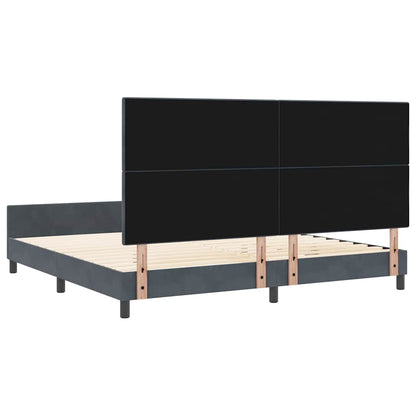 Letto a molle con testiera Grigio scuro 200 x 200 cm Velluto | homemem39