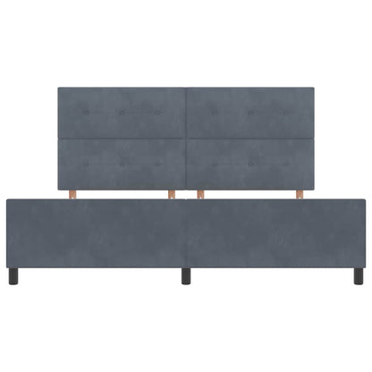 Letto a molle con testiera Grigio scuro 200 x 200 cm Velluto | homemem39