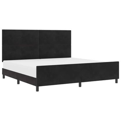 Letto a molle con testiera Nero 200 x 200 cm Velluto