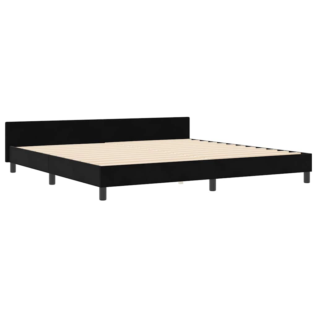Letto a molle con testiera Nero 200 x 200 cm Velluto | homemem39
