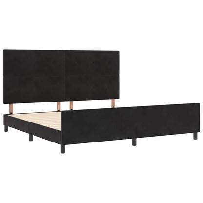Letto a molle con testiera Nero 200 x 200 cm Velluto | homemem39