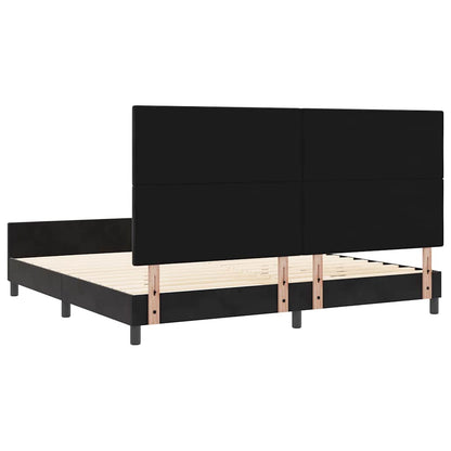 Letto a molle con testiera Nero 200 x 200 cm Velluto | homemem39