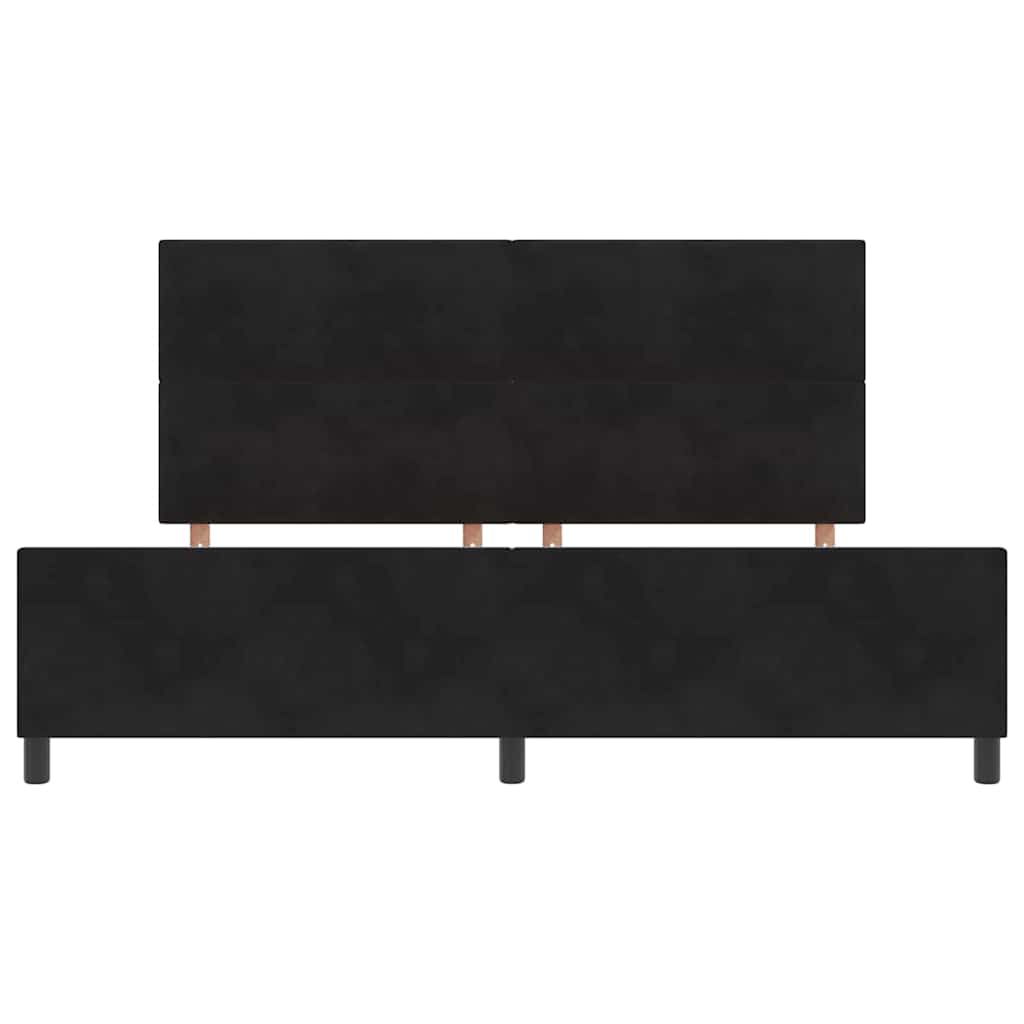Letto a molle con testiera Nero 200 x 200 cm Velluto | homemem39