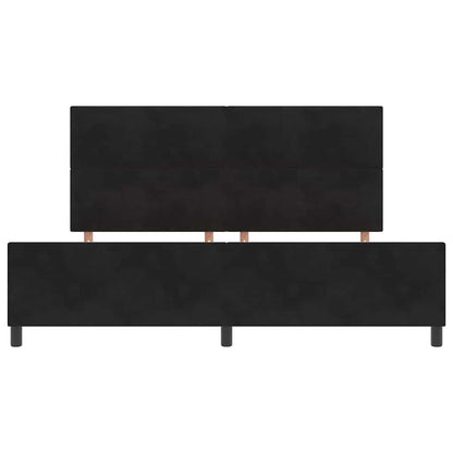 Letto a molle con testiera Nero 200 x 200 cm Velluto | homemem39