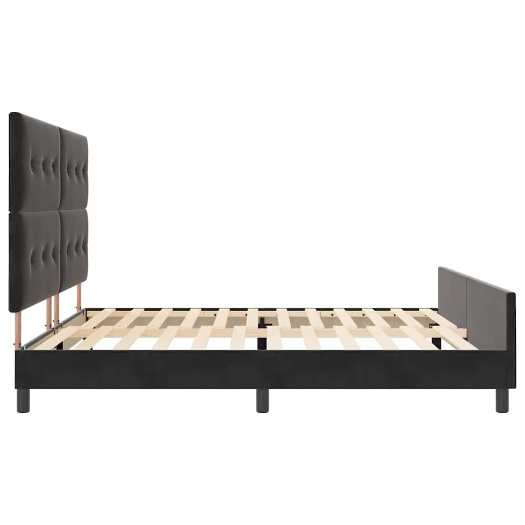 Letto a molle con testiera Nero 200 x 200 cm Velluto | homemem39