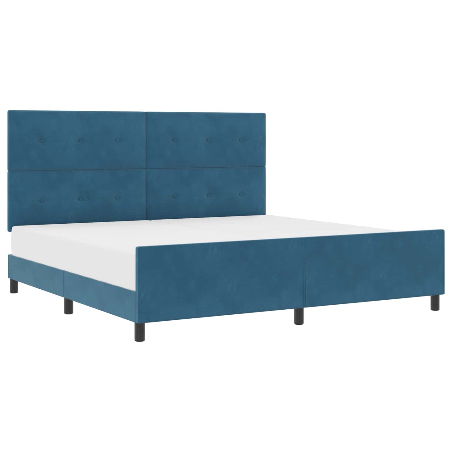 Letto a molle con testiera Blu Scuro 200 x 200 cm Velluto | homemem39