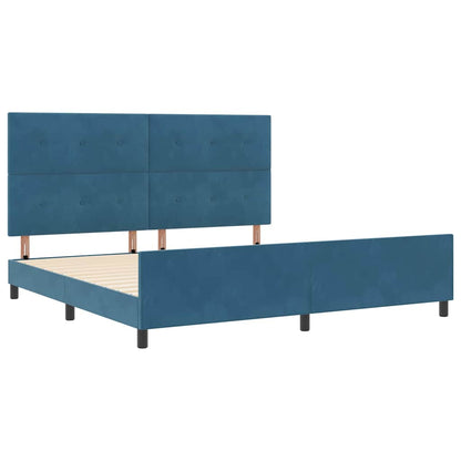 Letto a molle con testiera Blu Scuro 200 x 200 cm Velluto | homemem39