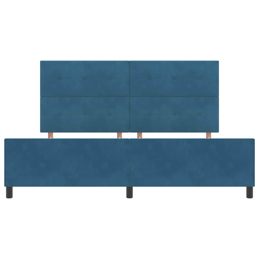 Letto a molle con testiera Blu Scuro 200 x 200 cm Velluto | homemem39