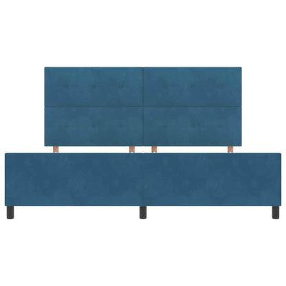 Letto a molle con testiera Blu Scuro 200 x 200 cm Velluto | homemem39