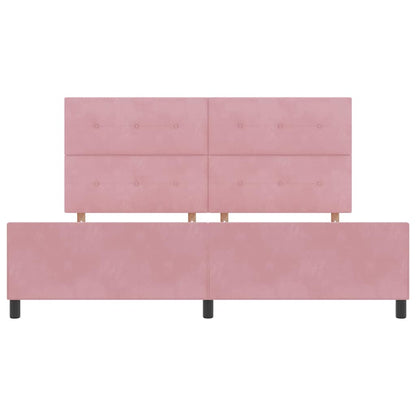 Letto a molle con testiera Rosa 200 x 200 cm Velluto | homemem39