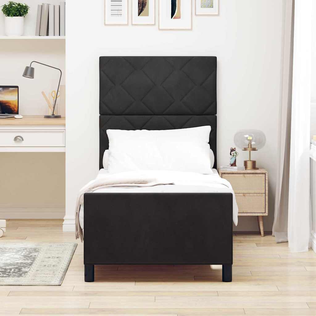 Letto a molle con testiera Nero 80 x 200 cm Velluto | homemem39