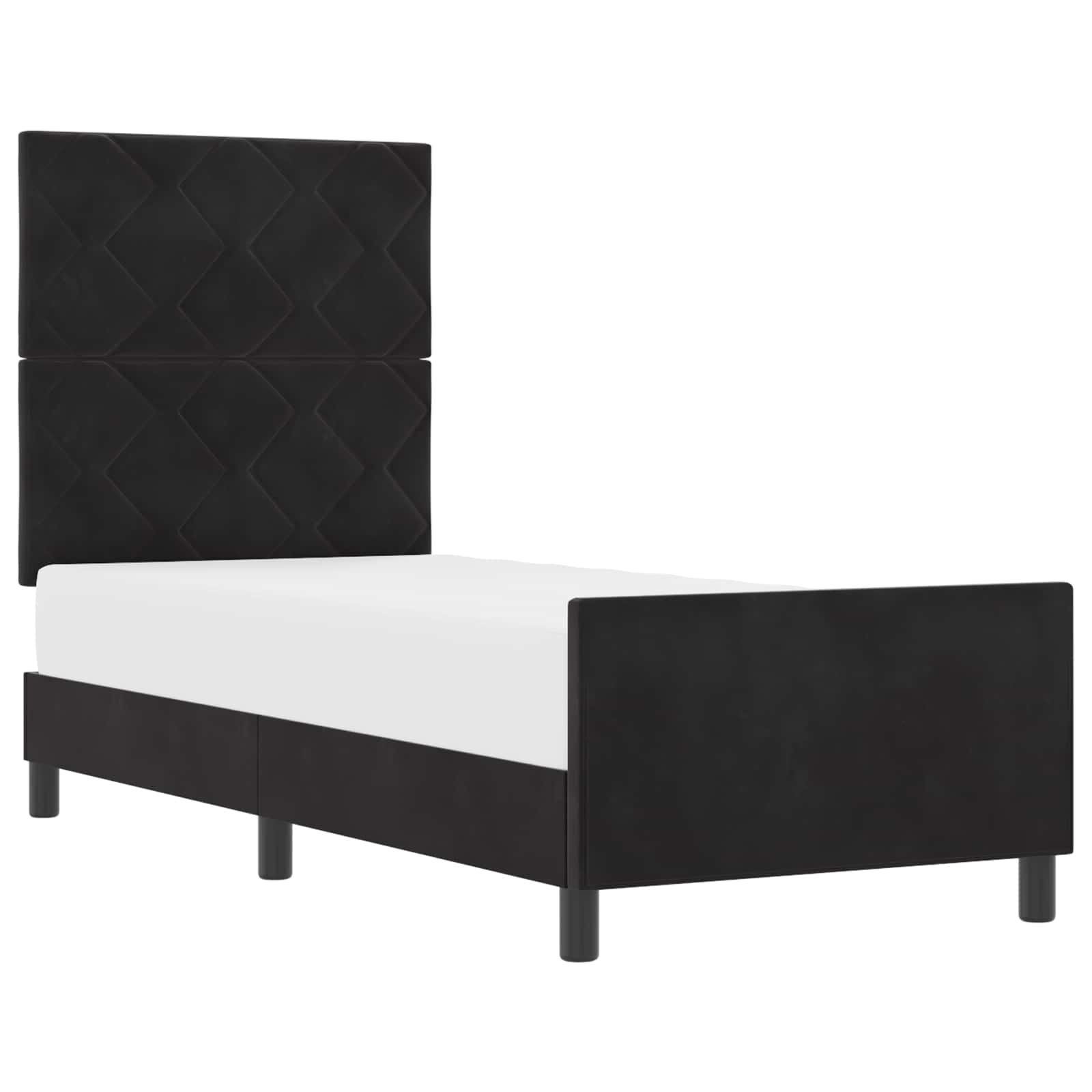 Letto a molle con testiera Nero 80 x 200 cm Velluto | homemem39