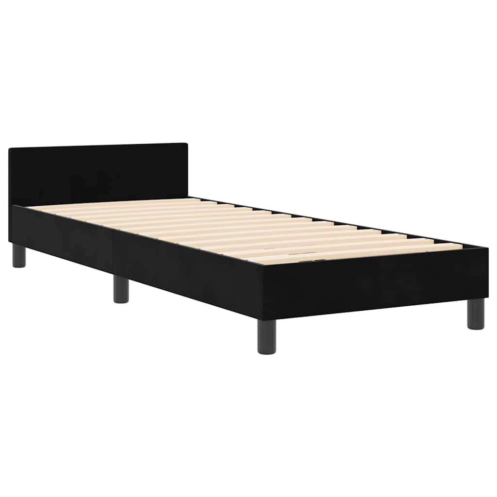 Letto a molle con testiera Nero 80 x 200 cm Velluto | homemem39
