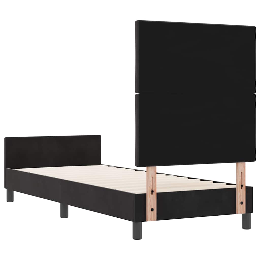Letto a molle con testiera Nero 80 x 200 cm Velluto | homemem39