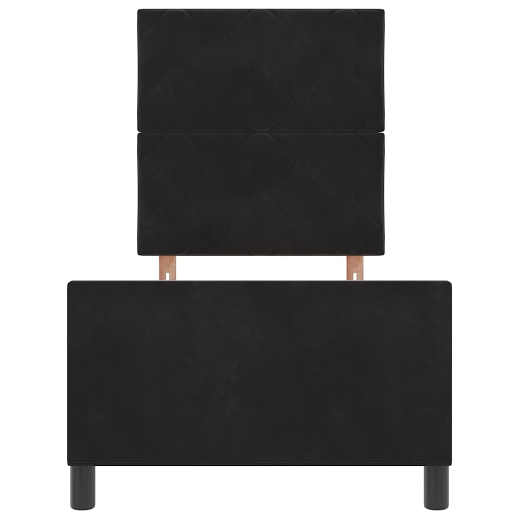 Letto a molle con testiera Nero 80 x 200 cm Velluto | homemem39