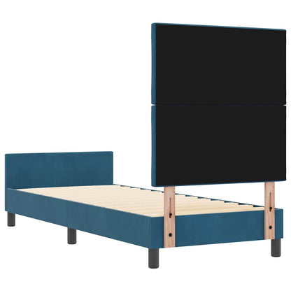 Letto a molle con testiera Blu Scuro 80 x 200 cm Velluto