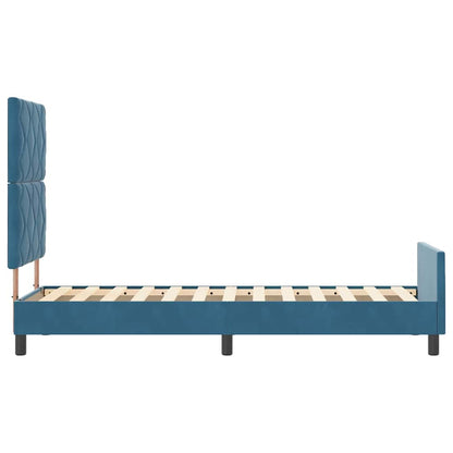 Letto a molle con testiera Blu Scuro 80 x 200 cm Velluto