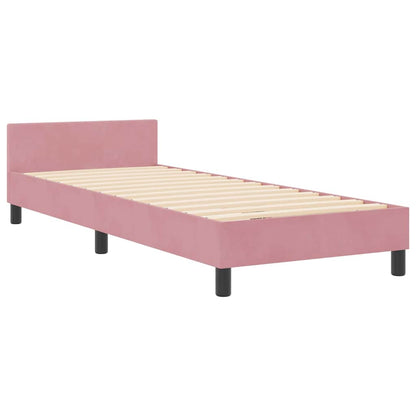Letto a molle con testiera Rosa 80 x 200 cm Velluto