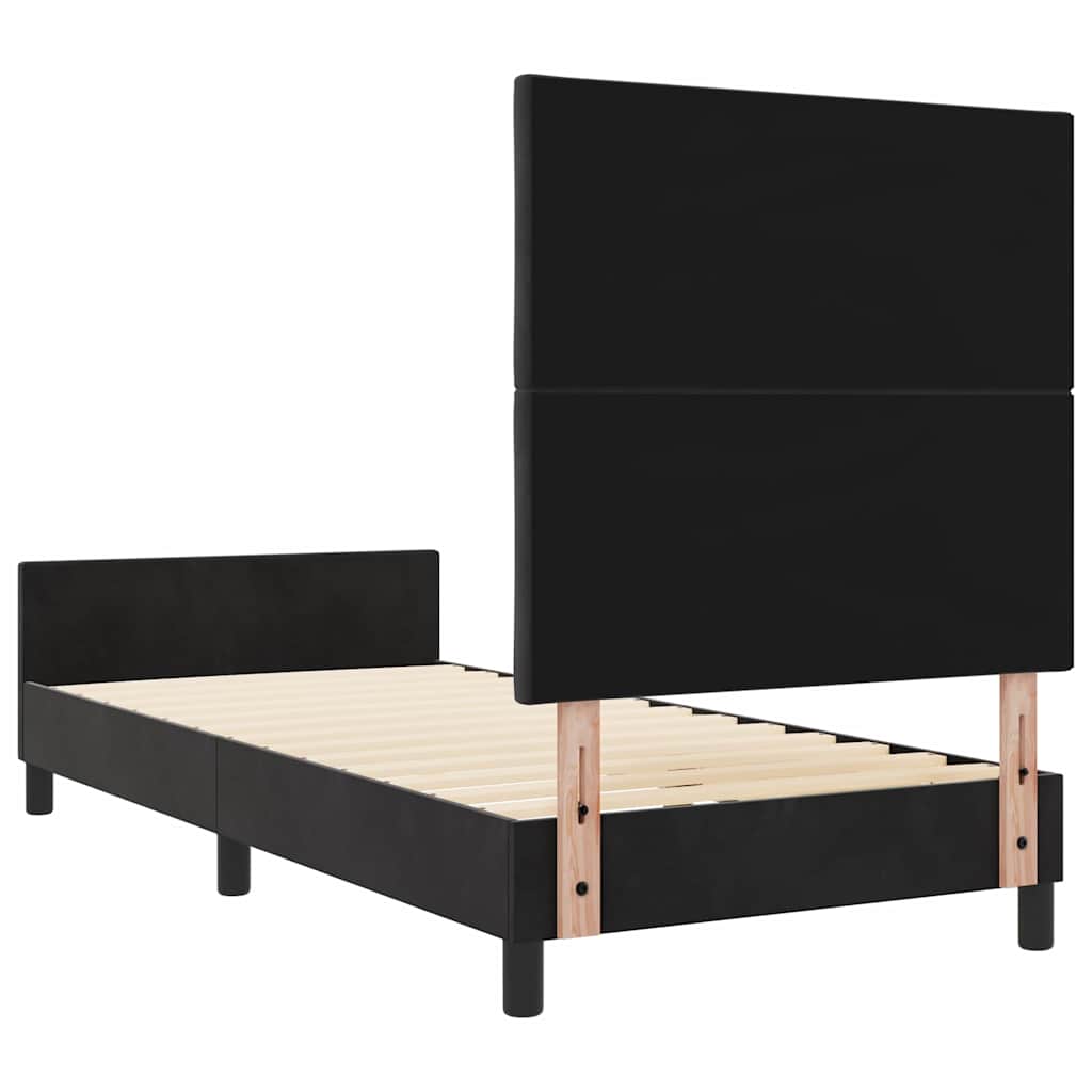 Letto a molle con testiera Nero 90 x 190 cm Velluto