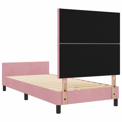 Letto a molle con testiera Rosa 90 x 190 cm Velluto | homemem39