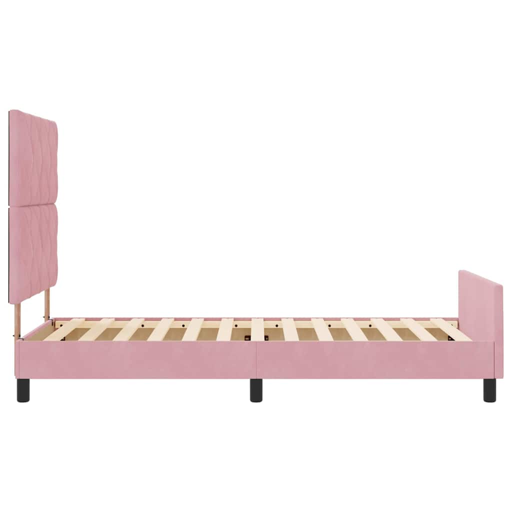 Letto a molle con testiera Rosa 90 x 190 cm Velluto | homemem39