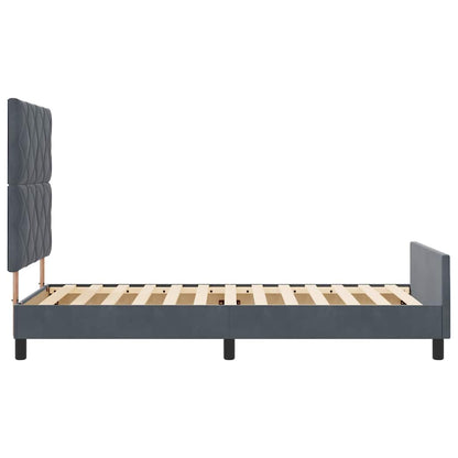 Letto a molle con testiera Grigio scuro 90 x 200 cm Velluto