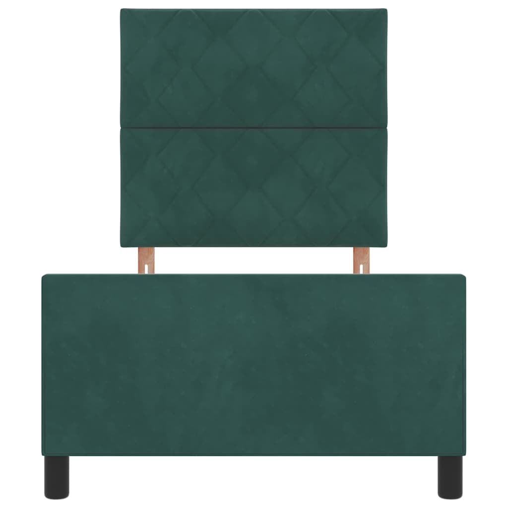 Letto a molle con testiera Verde Scuro 90 x 200 cm Velluto | homemem39