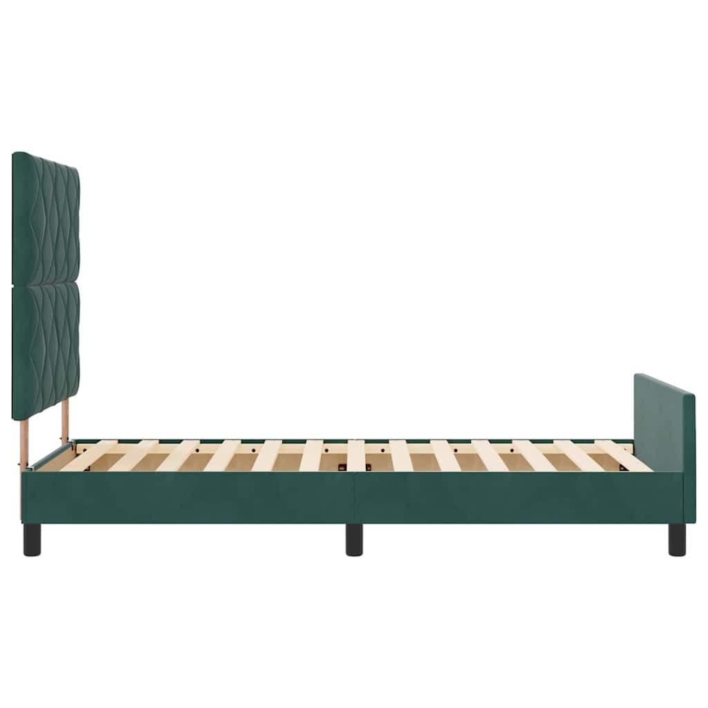 Letto a molle con testiera Verde Scuro 90 x 200 cm Velluto | homemem39